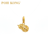 POH KONG 916/22K Yellow Gold Auspicious 3D Gourd Feng Shui Pendant