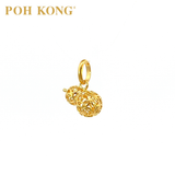 POH KONG 916/22K Yellow Gold Auspicious 3D Gourd Feng Shui Pendant