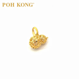 POH KONG 916/22K Yellow Gold Auspicious 3D Gourd Feng Shui Pendant
