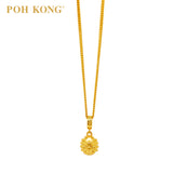 POH KONG 916/22K Yellow Gold Auspicious Worlds of Riches Charm