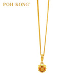 POH KONG 916/22K Yellow Gold Auspicious Worlds of Riches Charm
