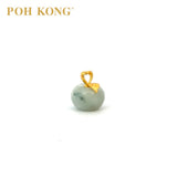 POH KONG 916/22K Yellow Gold Auspicious Fruit of Peace Jade Pendant