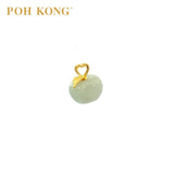 POH KONG 916/22K Yellow Gold Auspicious Fruit of Peace Jade Pendant