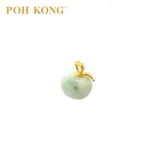 POH KONG 916/22K Yellow Gold Auspicious Fruit of Peace Jade Pendant