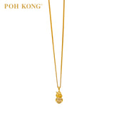 POH KONG 916/22K Yellow Gold Auspicious Dragon Embracing Abacus Pendant