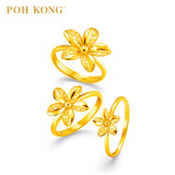 POH KONG Karya Anggun 916/22K Yellow Gold Bunga Melur Ring