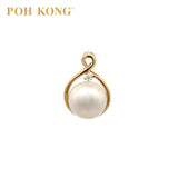 POH KONG 585/14K Mutiara Emas Kuning Dengan Loket Berlian