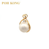 POH KONG 585/14K Mutiara Emas Kuning Dengan Loket Berlian