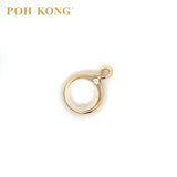 POH KONG 585/14K Mutiara Emas Kuning Dengan Loket Berlian