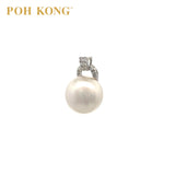 POH KONG 585/14K Mutiara Emas Putih Dengan Loket Klasik Berlian