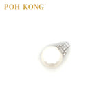 POH KONG 585/14K Mutiara Emas Putih Dengan Loket Klasik Berlian