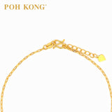 POH KONG 999/24K Kalung Pautan Segiempat Emas Kuning Tulen