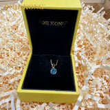 POH KONG 750/18K Yellow Gold Blue Topaz Pendant