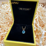 POH KONG 750/18K Yellow Gold Blue Topaz Pendant