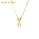 POH KONG 916/22K Yellow Gold Exquisite Infinity Round Pendant Necklace