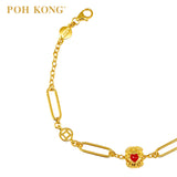 POH KONG 916/22K Yellow Gold Auspicious Aspirational Bracelet