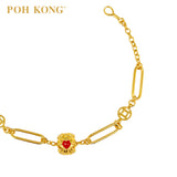 POH KONG 916/22K Yellow Gold Auspicious Aspirational Bracelet
