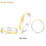 Cincin Pasangan POH KONG 950 Platinum &amp; 750 Gold Love Collection