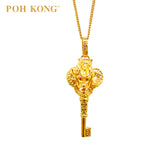 POH KONG 916/22K Yellow Gold Auspicious Dragon Key Pendant
