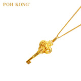 POH KONG 916/22K Yellow Gold Auspicious Dragon Key Pendant