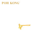 POH KONG 916/22K Yellow Gold Layered Striped Butterfly Earrings