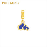 POH KONG 916/22K Auspicious Yellow Gold Classic Sapphire Cloud Charm Pendant