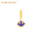 POH KONG 916/22K Auspicious Yellow Gold Classic Royal Purple Sycee Charm Pendant