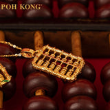 POH KONG 916/22K Yellow Gold Auspicious Abacus for Abundance of Wealth Pendant