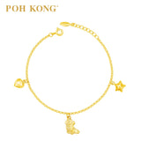 POH KONG Disney 916/22K Gold Baby Minnie With Little Star and Love Bracelet