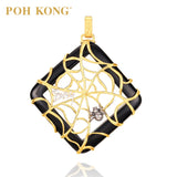 POH KONG 916/22K Yellow Gold Tranz Nature Spider With Agate Pendant