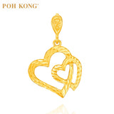 POH KONG 916/22K Yellow Gold Double Hearts Shape Pendant
