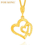 POH KONG 916/22K Yellow Gold Double Hearts Shape Pendant