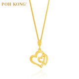 POH KONG 916/22K Yellow Gold Double Hearts Shape Pendant
