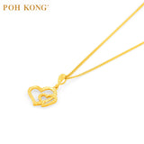 POH KONG 916/22K Yellow Gold Double Hearts Shape Pendant