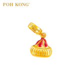 POH KONG Karya Anggun 916/22K Yellow Gold Biskut Gula Aising Charm/Pendant