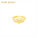 POH KONG 916/22K Gold Happy Love Ruyi Knot Heart Ring