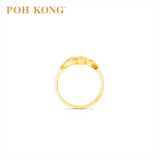 POH KONG 916/22K Gold Happy Love Ruyi Knot Heart Ring