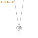 POH KONG 18K White Gold Elegance Love Shape Diamond Pendant
