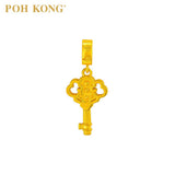 POH KONG Auspicious 916/22K Yellow Gold Key of Peace Charm Pendant