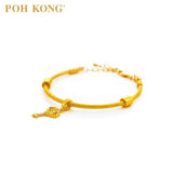 POH KONG Auspicious 916/22K Yellow Gold Key of Peace Charm Pendant