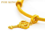 POH KONG Auspicious 916/22K Yellow Gold Key of Peace Charm Pendant