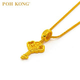 POH KONG Auspicious 916/22K Yellow Gold Key of Peace Charm Pendant