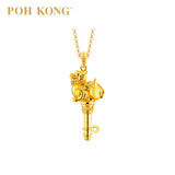 POH KONG 916/22K Yellow Gold Auspicious Flourishing Pixiu Key Pendant