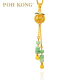 POH KONG Loket Kedamaian &amp; Kemakmuran 916/22K Emas Kuning Bertuah