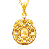 POH KONG Auspicious 916/22K Yellow Gold Auspicious Coin Pendant
