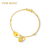 POH KONG Karya Anggun 916/22K Yellow Gold Bunga Raya Love Bracelet