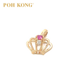 POH KONG 750/18K Yellow Gold Pink Sapphire with Diamond Crown Pendant