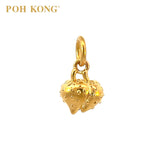 POH KONG 916/22K Yellow Gold Double Strawberry Pendant