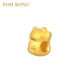 POH KONG 999/24K Yellow Gold Rich "Qian Wan Liang" Lucky Cat Pendant