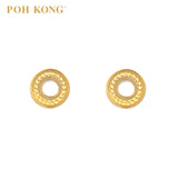POH KONG 916/22K Gold Classic Round Shape Stud Earrings